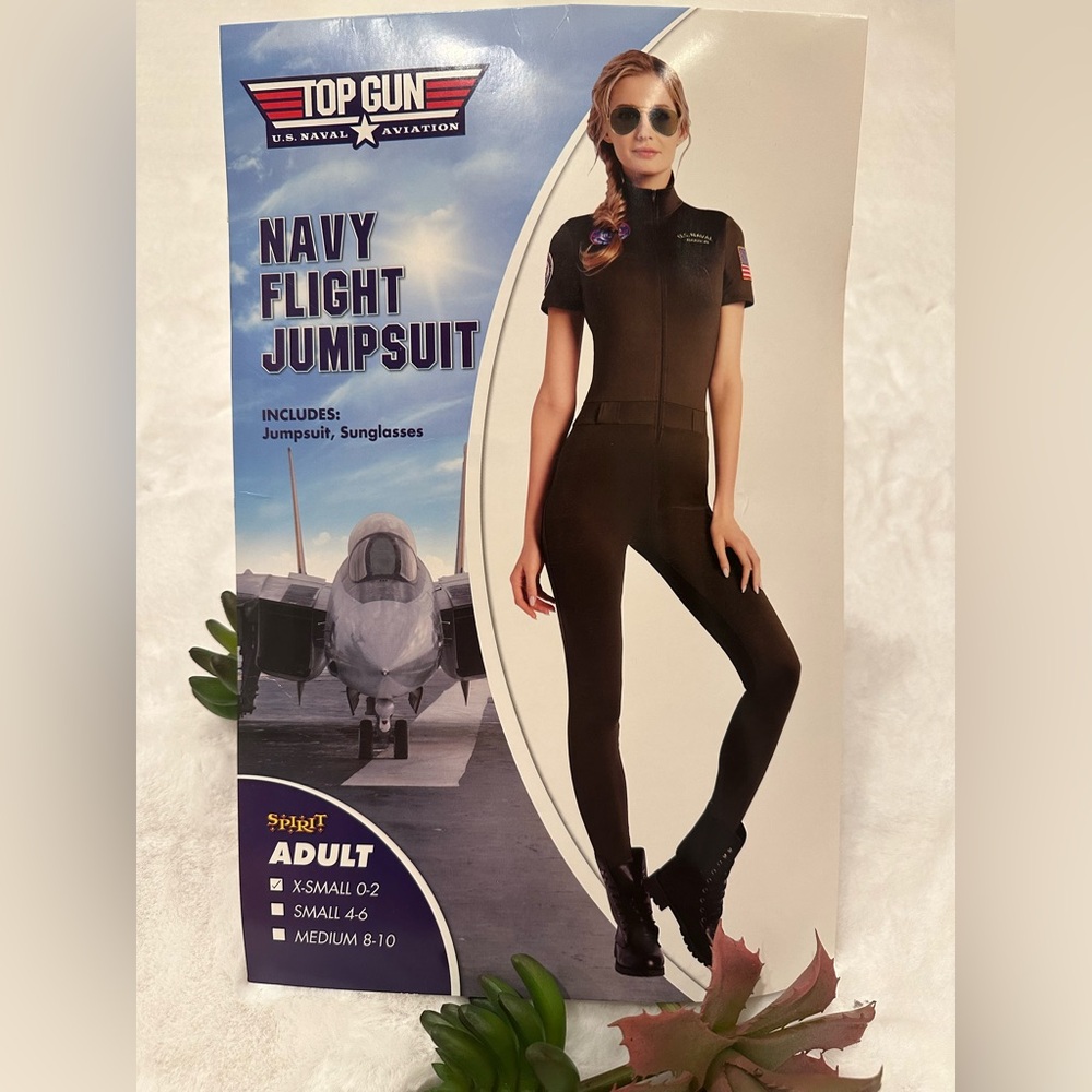 Top Gun Navy Flight Stretchy Jumpsuit Halloween Costume Cosplay Set